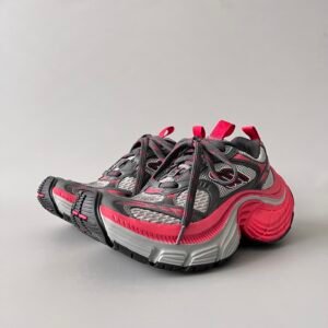 AuroraCustom Balenciaga 6XL Series Dark Charcoal, Silver & Crimson Red Avant-Garde Luxury Statement Runner (Unisex Edition)