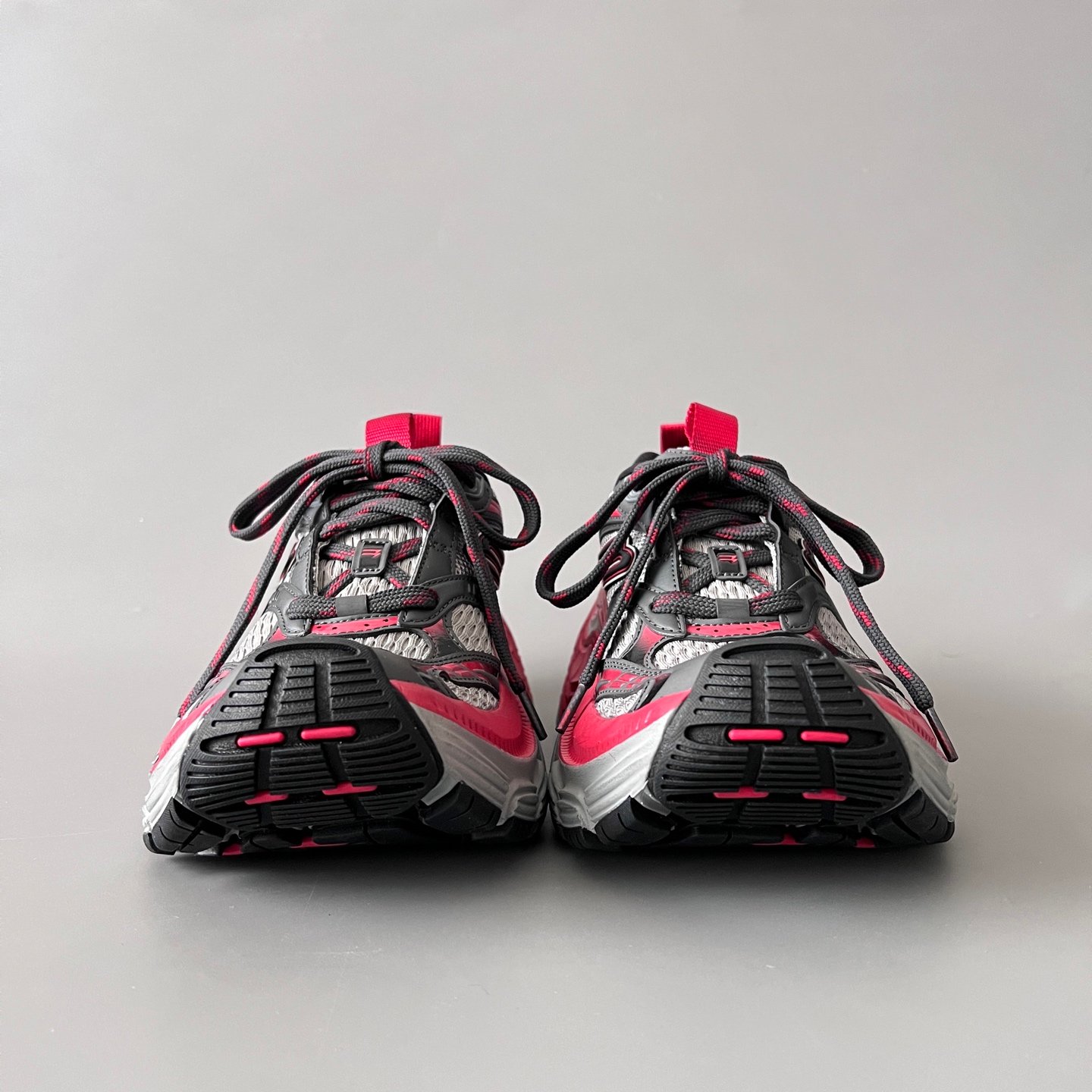 AuroraCustom Balenciaga 6XL Series Dark Charcoal, Silver & Crimson Red Avant-Garde Luxury Statement Runner (Unisex Edition) - Image 2