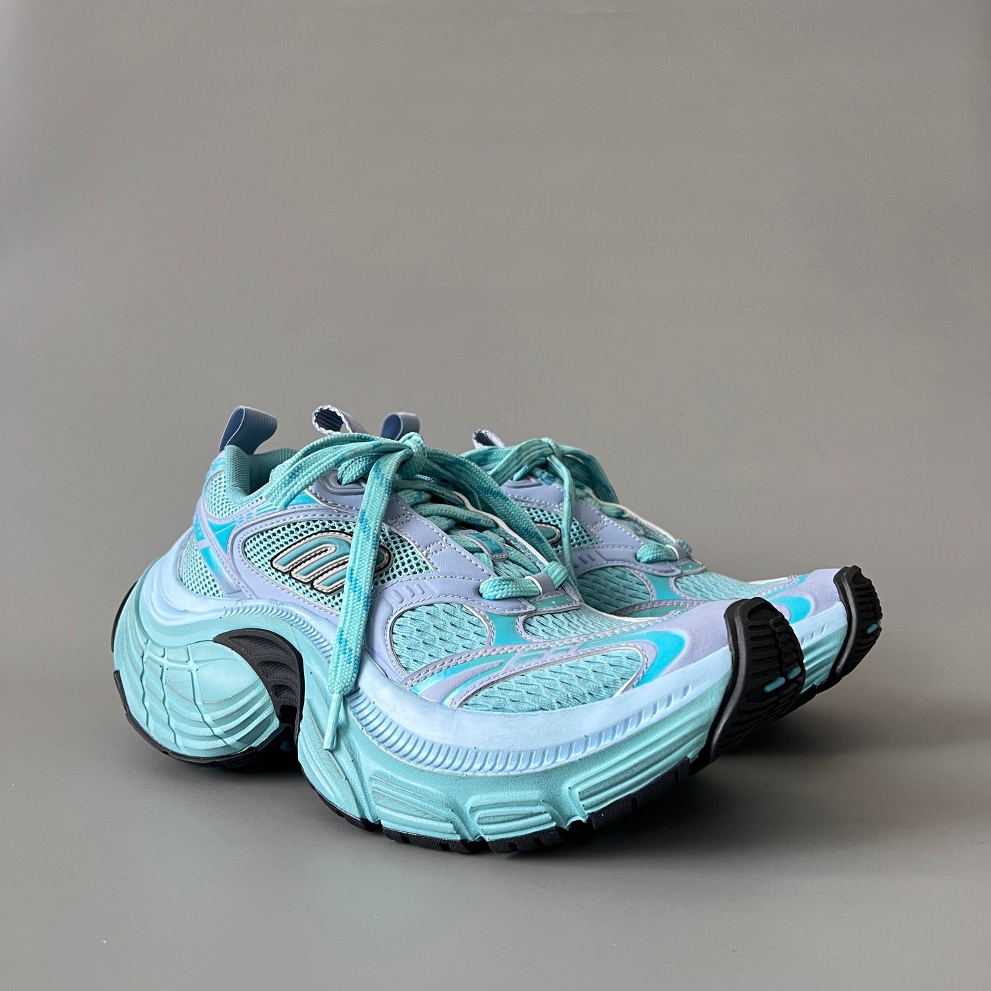 AuroraCustom Balenciaga 6XL Series Cyan Turquoise & Lavender Mist Avant-Garde Luxury Statement Runner (Unisex Edition) - Image 3