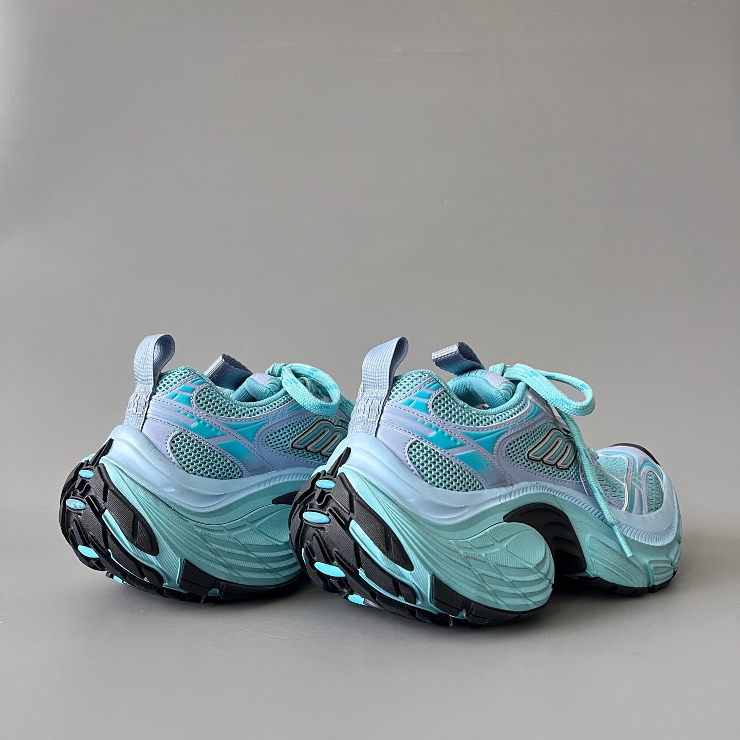 AuroraCustom Balenciaga 6XL Series Cyan Turquoise & Lavender Mist Avant-Garde Luxury Statement Runner (Unisex Edition) - Image 4
