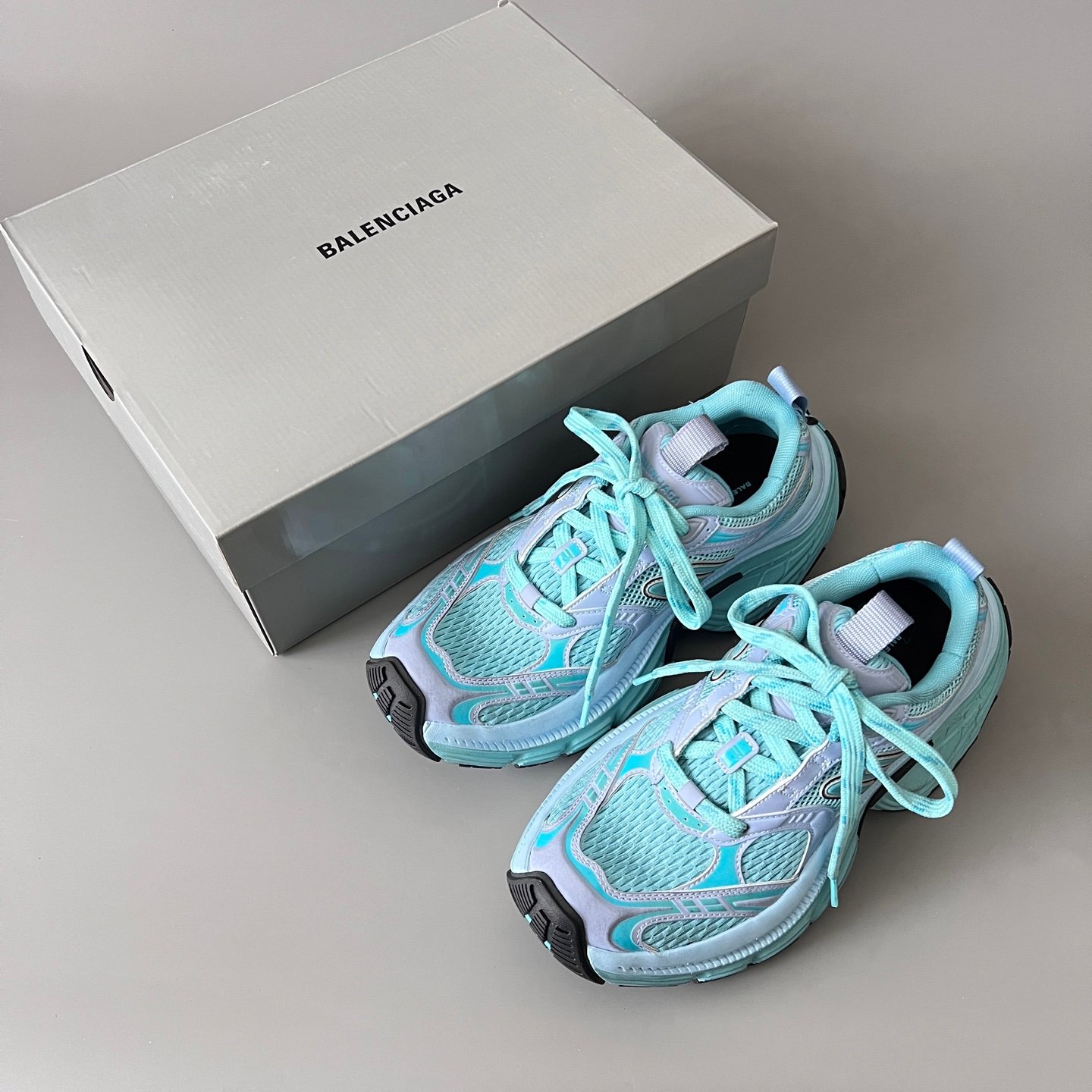 AuroraCustom Balenciaga 6XL Series Cyan Turquoise & Lavender Mist Avant-Garde Luxury Statement Runner (Unisex Edition) - Image 9