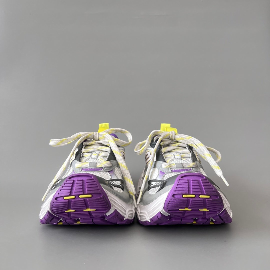 AuroraCustom Balenciaga 6XL Series Retro Tech Purple, Neon Yellow & Slate Grey Avant-Garde Luxury Statement Runner (Unisex Edition) - Image 2