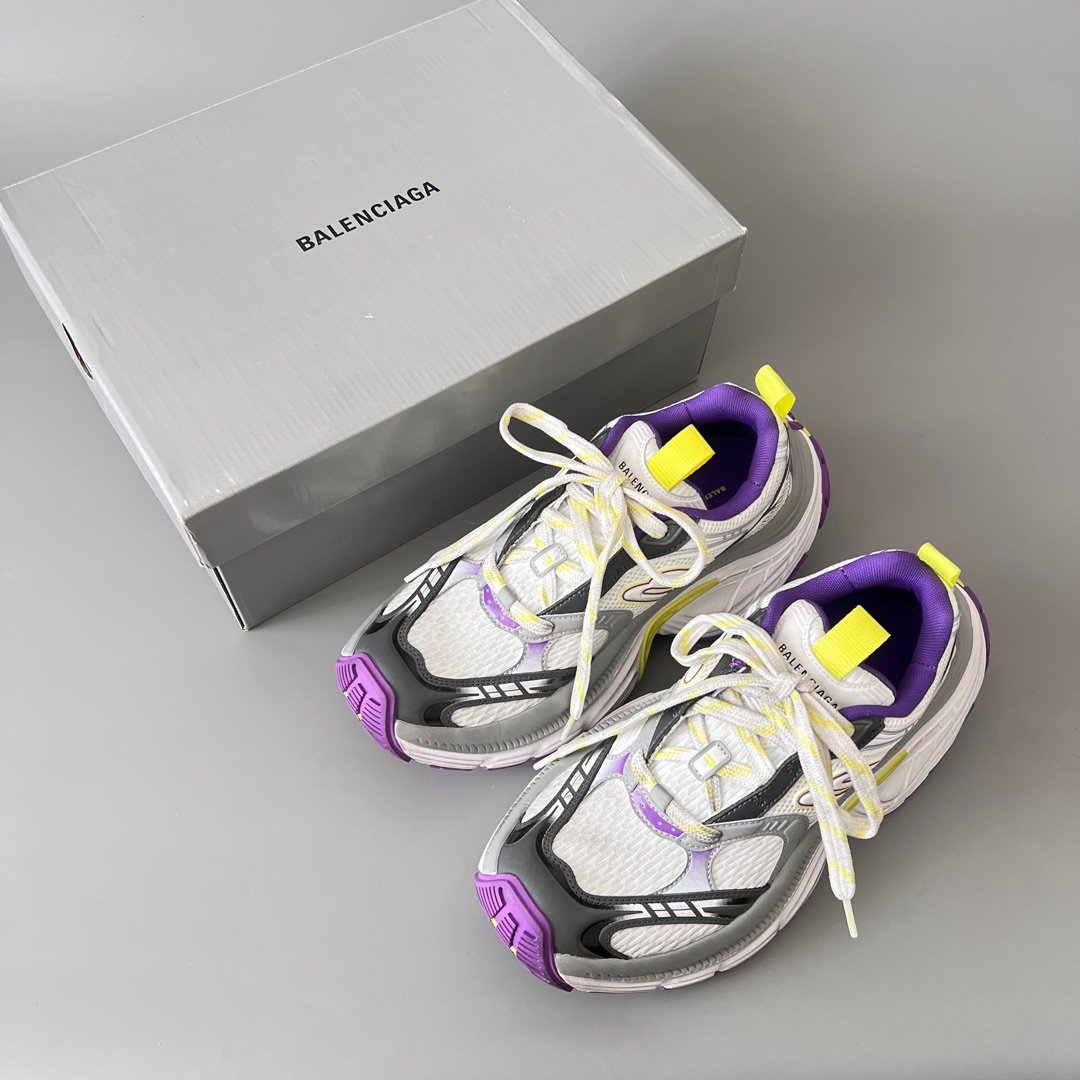 AuroraCustom Balenciaga 6XL Series Retro Tech Purple, Neon Yellow & Slate Grey Avant-Garde Luxury Statement Runner (Unisex Edition) - Image 9