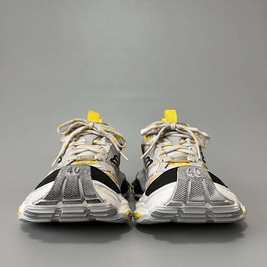 AuroraCustom Balenciaga Cargo Series Cyber Yellow, Metallic Silver & Stark Black Accent Avant-Garde Luxury Chunky Trainer (Unisex Edition) - Image 2