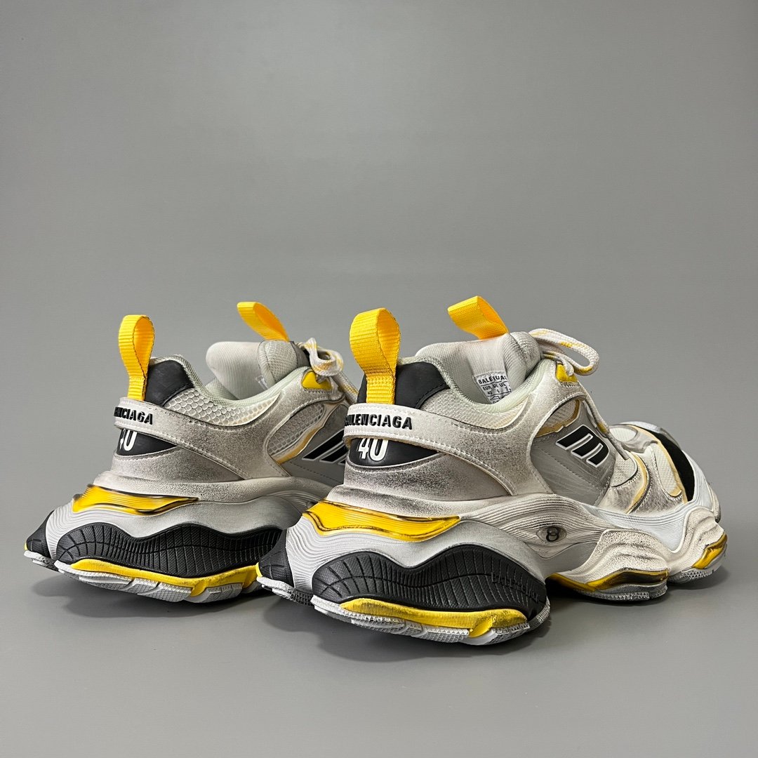 AuroraCustom Balenciaga Cargo Series Cyber Yellow, Metallic Silver & Stark Black Accent Avant-Garde Luxury Chunky Trainer (Unisex Edition) - Image 4