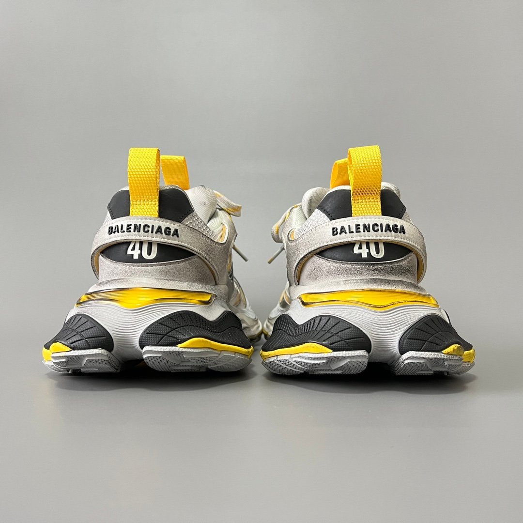 AuroraCustom Balenciaga Cargo Series Cyber Yellow, Metallic Silver & Stark Black Accent Avant-Garde Luxury Chunky Trainer (Unisex Edition) - Image 5