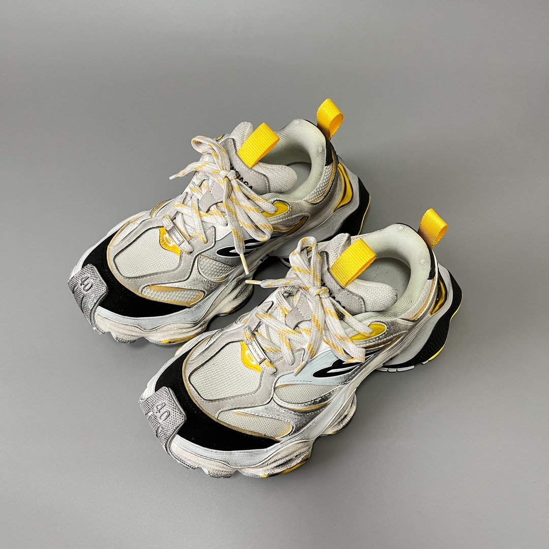 AuroraCustom Balenciaga Cargo Series Cyber Yellow, Metallic Silver & Stark Black Accent Avant-Garde Luxury Chunky Trainer (Unisex Edition) - Image 8