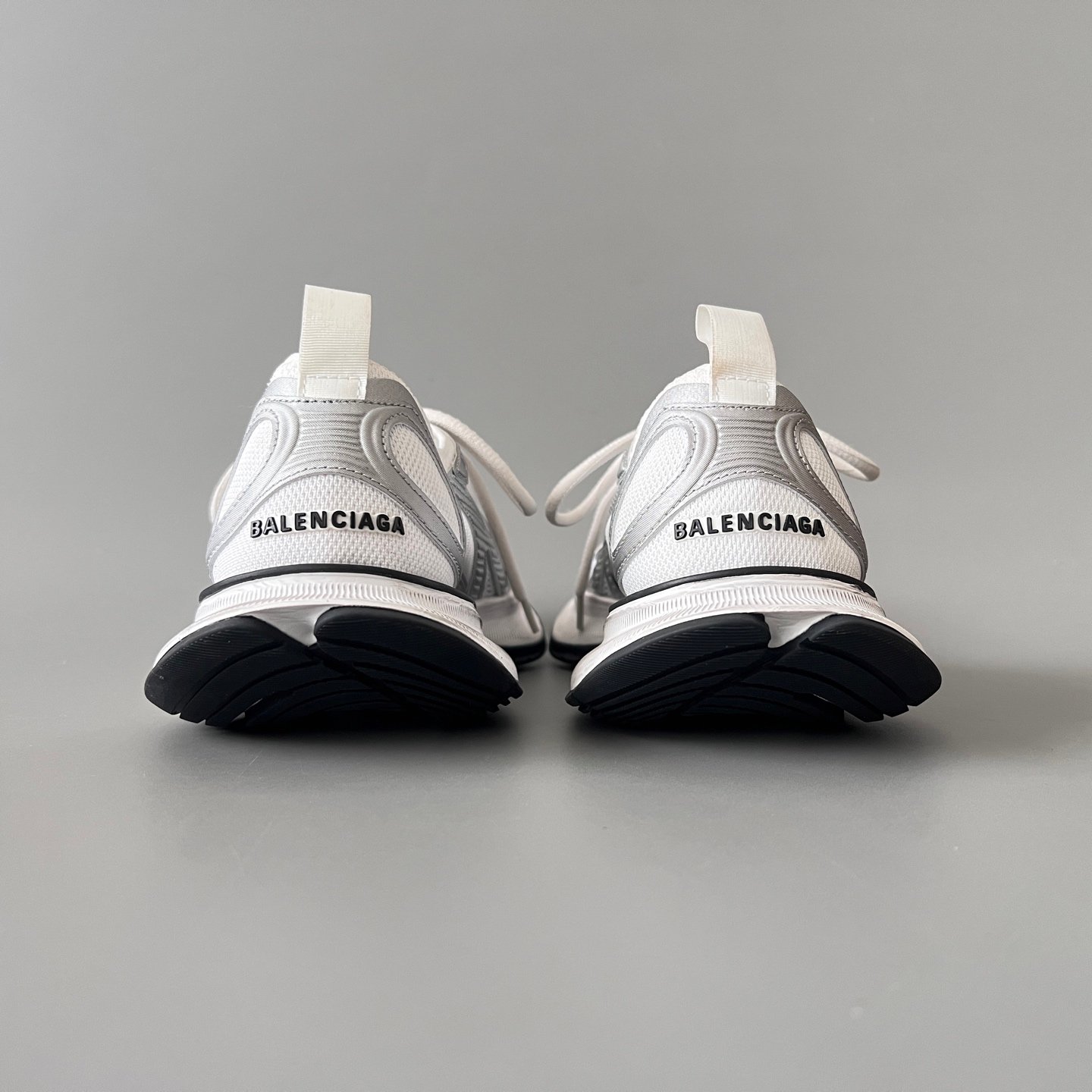 AuroraCustom Balenciaga Circuit Series Alabaster White & Metallic Silver Avant-Garde Luxury Lightweight Runner (Unisex Edition) - Image 5