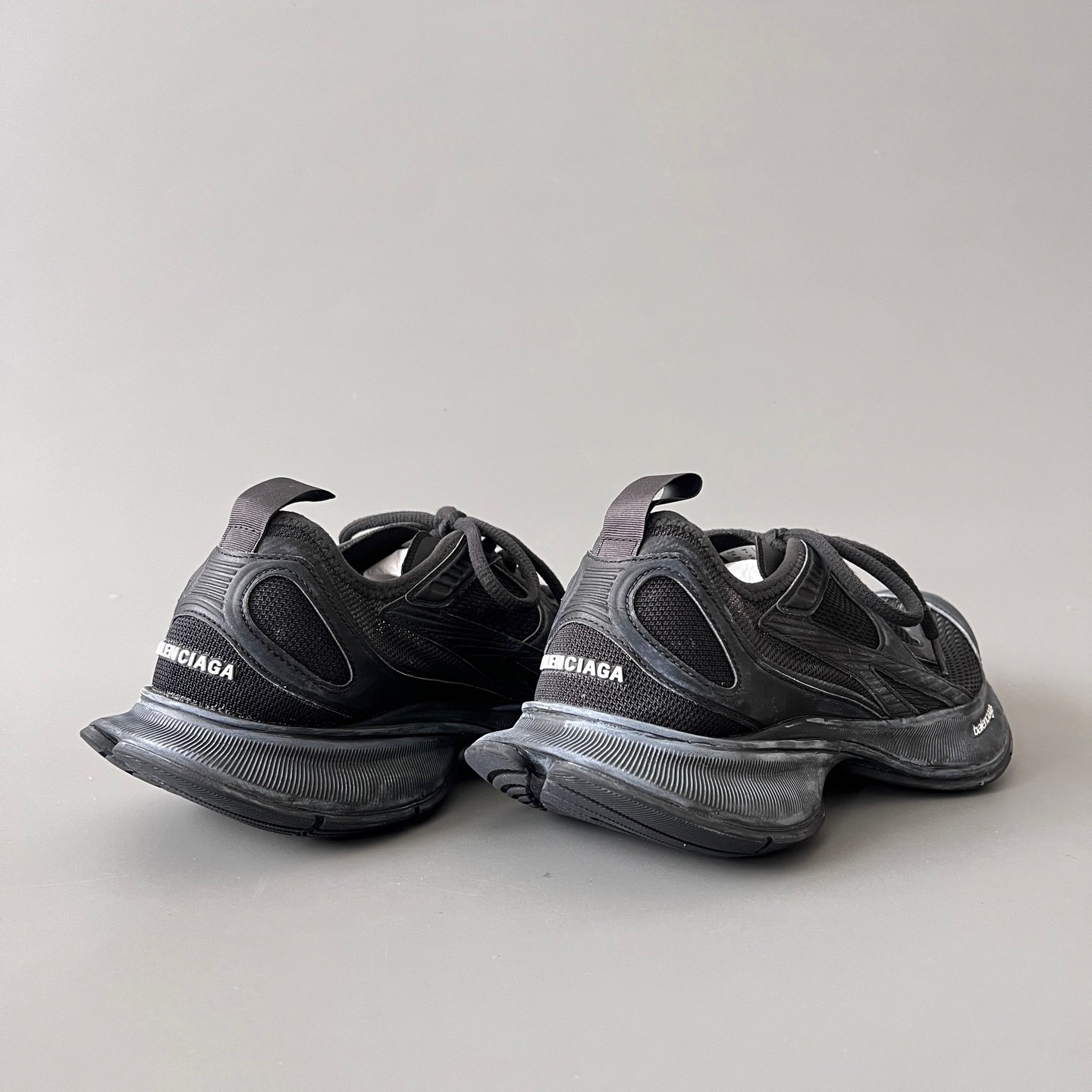 AuroraCustom Balenciaga Circuit Series Triple-Black Vintage Distressed Avant-Garde Luxury Lightweight Runner (Unisex Edition) - Image 4