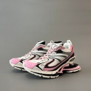 AuroraCustom Balenciaga X-Pander Series Suspended Elastic-Sole Kinetic Sneakers (Cyber Pink & Optic White Edition)