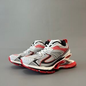 AuroraCustom Balenciaga X-Pander Series Suspended Elastic-Sole Kinetic Sneakers (Racing Red & Cyber Grey Edition)