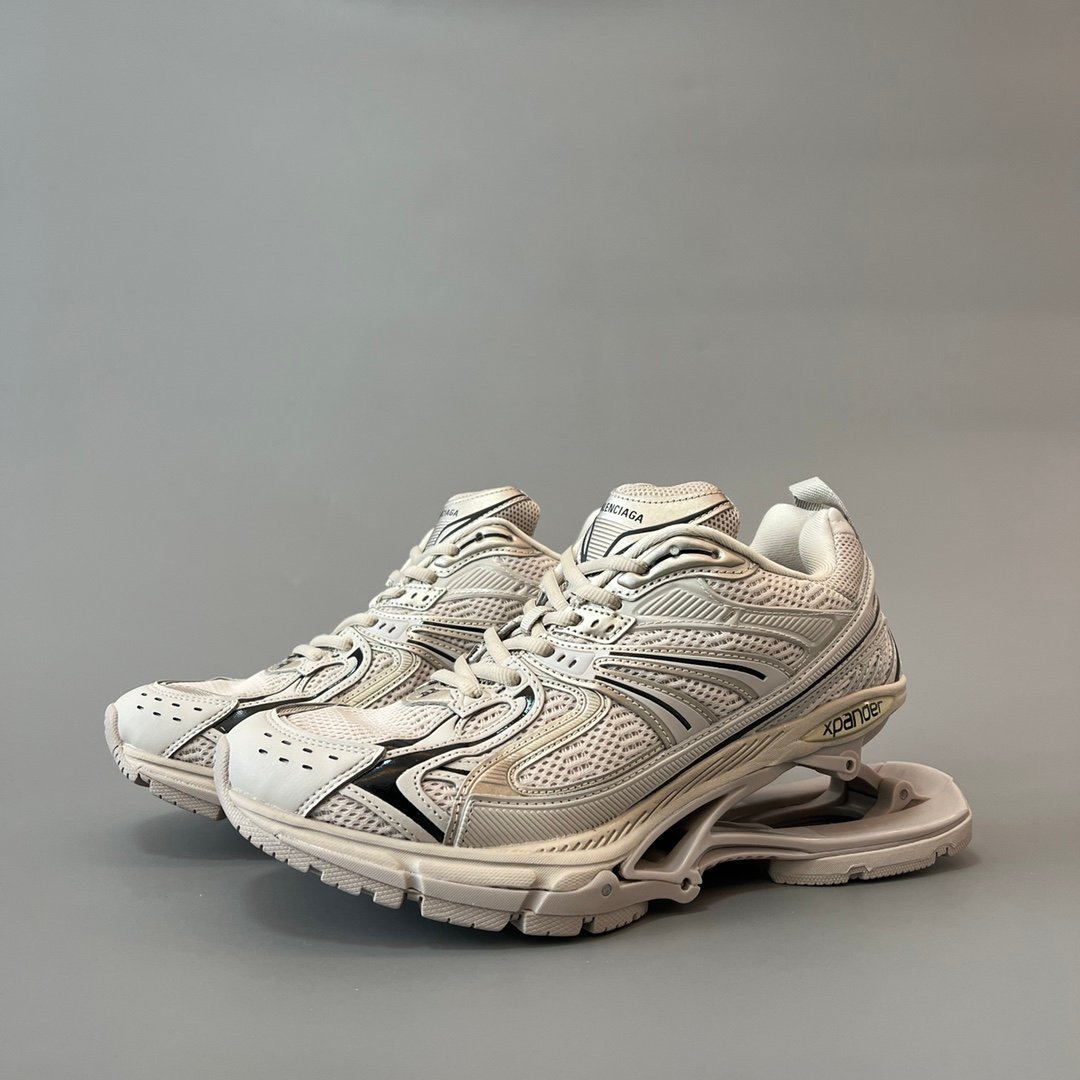 AuroraCustom Balenciaga X-Pander Series Suspended Elastic-Sole Kinetic Sneakers (Vintage Light Grey Edition)