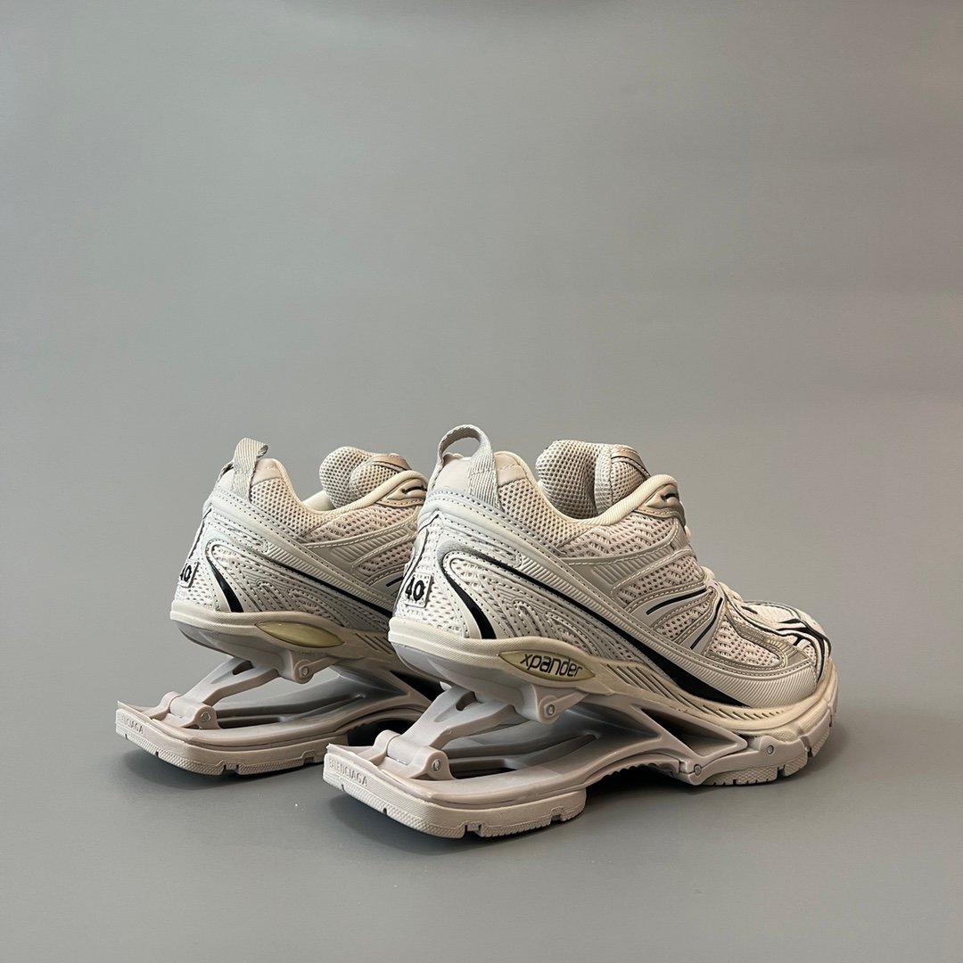 AuroraCustom Balenciaga X-Pander Series Suspended Elastic-Sole Kinetic Sneakers (Vintage Light Grey Edition) - Image 4