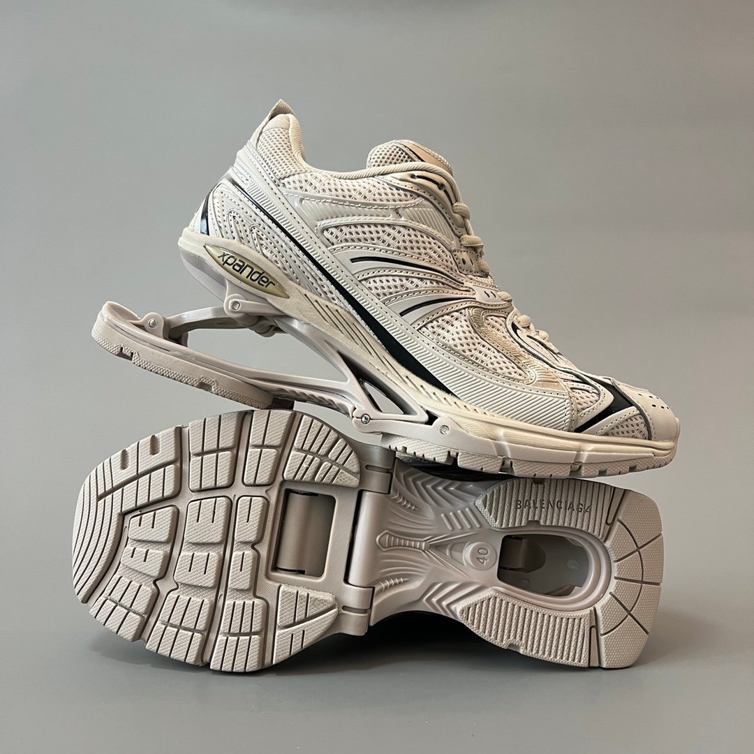 AuroraCustom Balenciaga X-Pander Series Suspended Elastic-Sole Kinetic Sneakers (Vintage Light Grey Edition) - Image 6