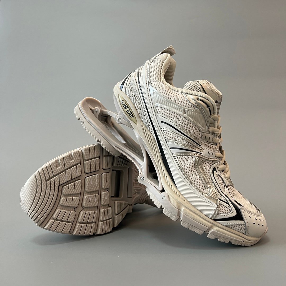 AuroraCustom Balenciaga X-Pander Series Suspended Elastic-Sole Kinetic Sneakers (Vintage Light Grey Edition) - Image 7