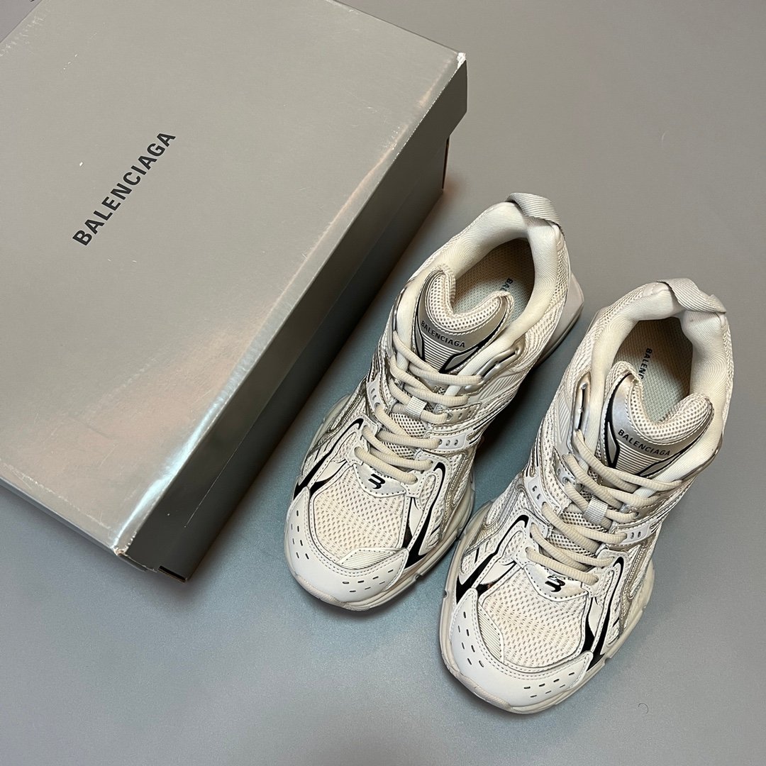 AuroraCustom Balenciaga X-Pander Series Suspended Elastic-Sole Kinetic Sneakers (Vintage Light Grey Edition) - Image 9