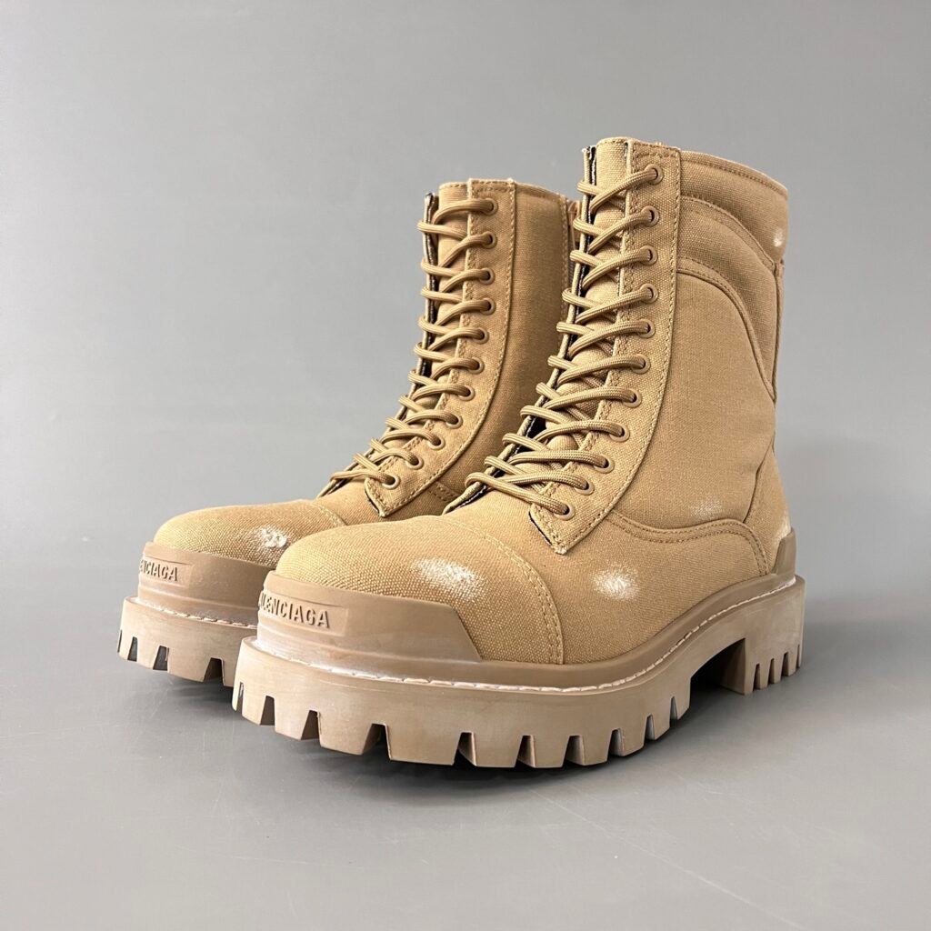 AuroraCustom Balenciaga Strike Series 20mm Heavily Distressed Canvas Combat Boots (Men's Edition)