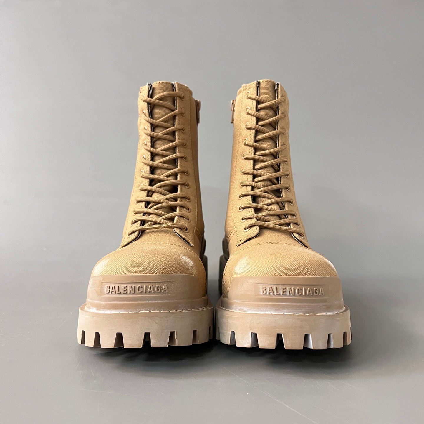 AuroraCustom Balenciaga Strike Series 20mm Heavily Distressed Canvas Combat Boots (Men's Edition) - Image 2