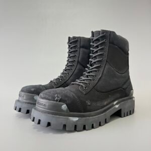AuroraCustom Balenciaga Strike Series 20mm Heavily Distressed Canvas Combat Boots (Men's Edition)
