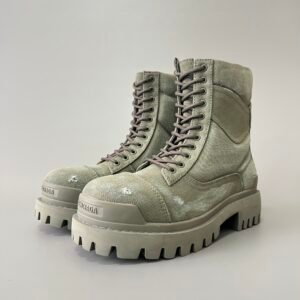 AuroraCustom Balenciaga Strike Series 20mm Heavily Distressed Canvas Combat Boots (Men's Edition)