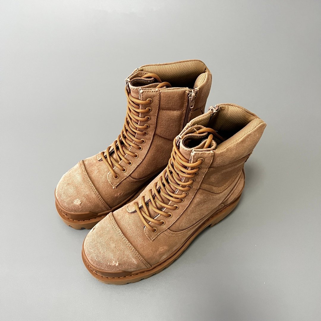 AuroraCustom Balenciaga Strike Series 20mm Heavily Distressed Canvas Combat Boots (Men's Edition) - Image 8