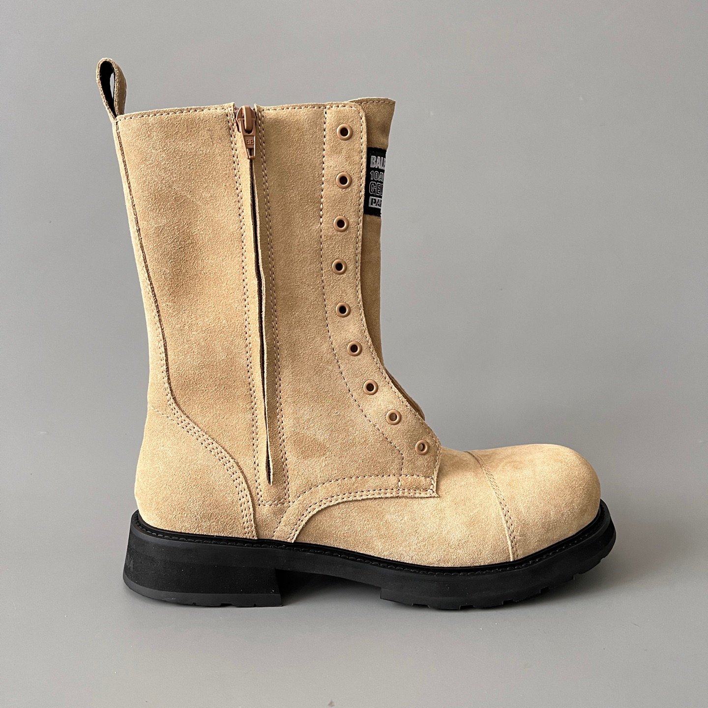 AuroraCustom Balenciaga Combat Series Premium Sand Suede High-Shaft Open-Throat Side-Zip Boots (Men's Edition) - Image 7