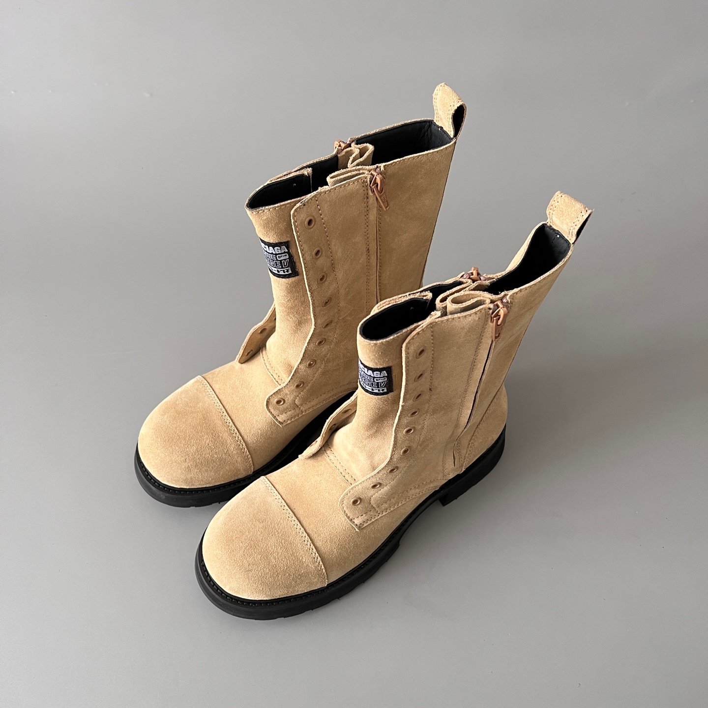 AuroraCustom Balenciaga Combat Series Premium Sand Suede High-Shaft Open-Throat Side-Zip Boots (Men's Edition) - Image 8