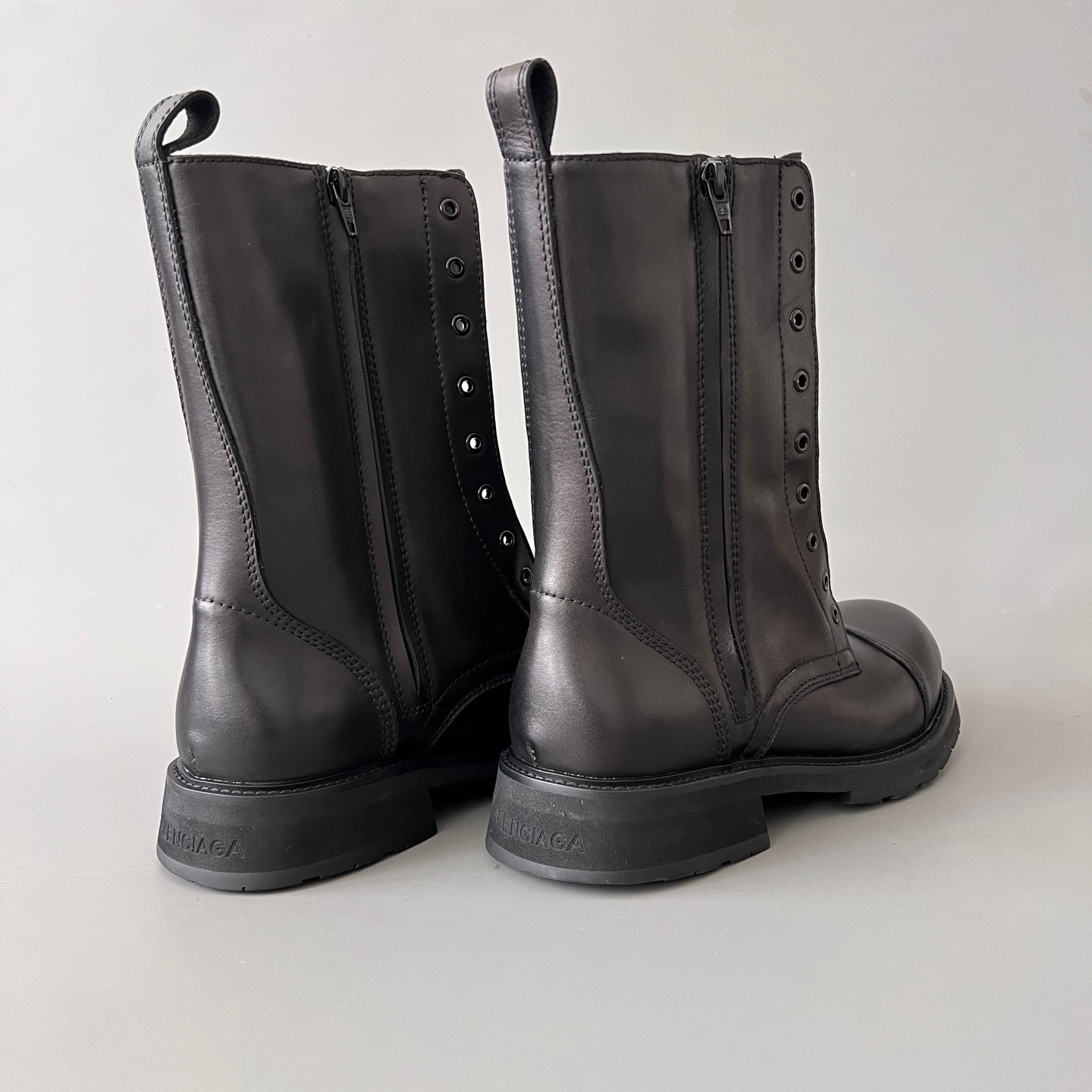 AuroraCustom Balenciaga Combat Series Premium Calfskin High-Shaft Open-Throat Side-Zip Boots (Men's Edition) - Image 4