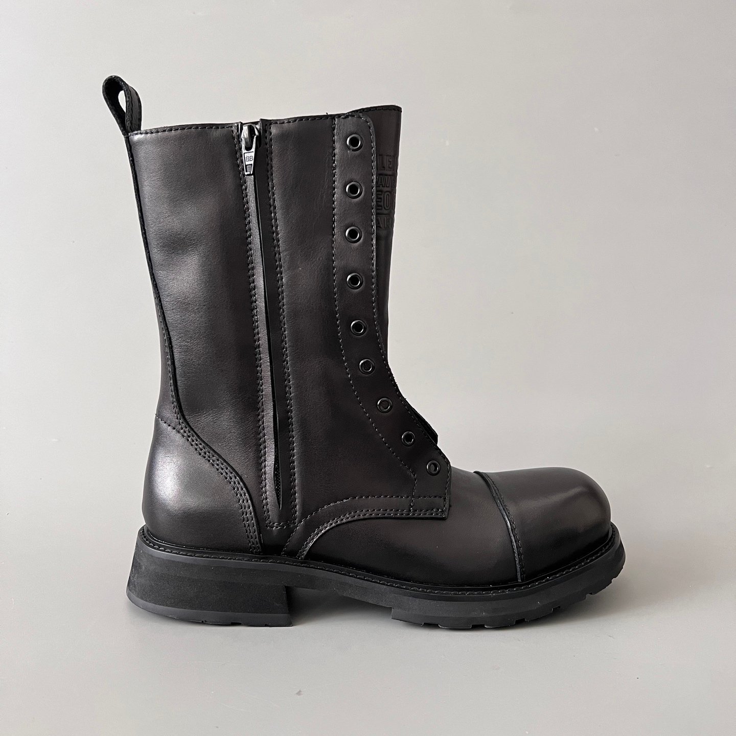 AuroraCustom Balenciaga Combat Series Premium Calfskin High-Shaft Open-Throat Side-Zip Boots (Men's Edition) - Image 7