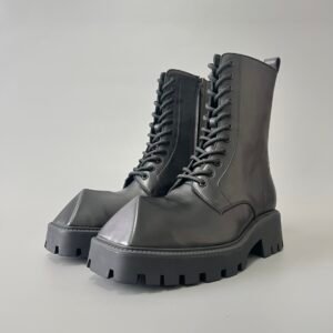 AuroraCustom Balenciaga Rhino Series Premium Smooth Calfskin Heavy-Platform Combat Lace-Up Boots (Men's Edition)