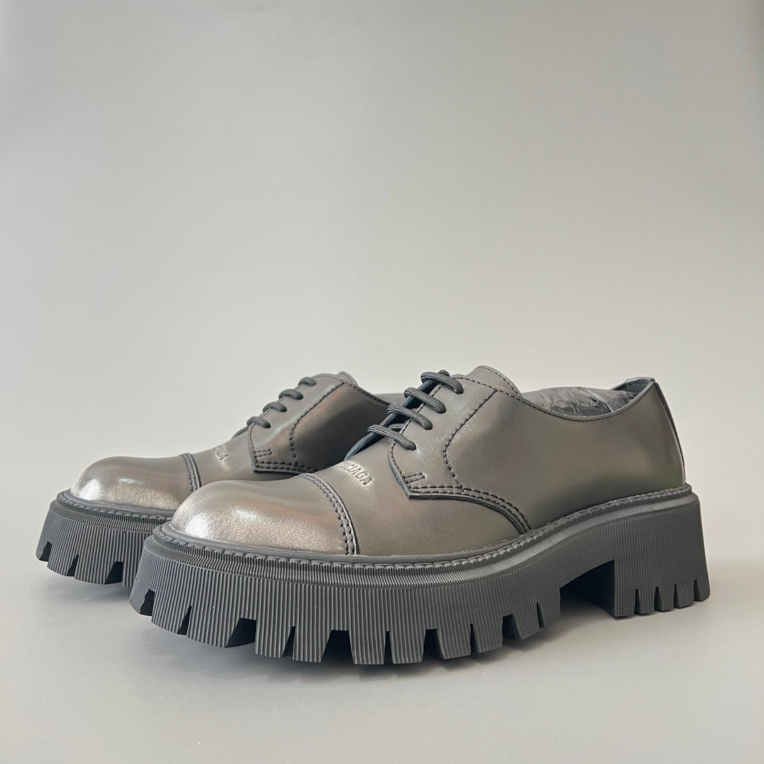 AuroraCustom Balenciaga Tractor Series Hand-Brushed Premium Leather Heavy-Platform Derby Shoes (Men's Edition)
