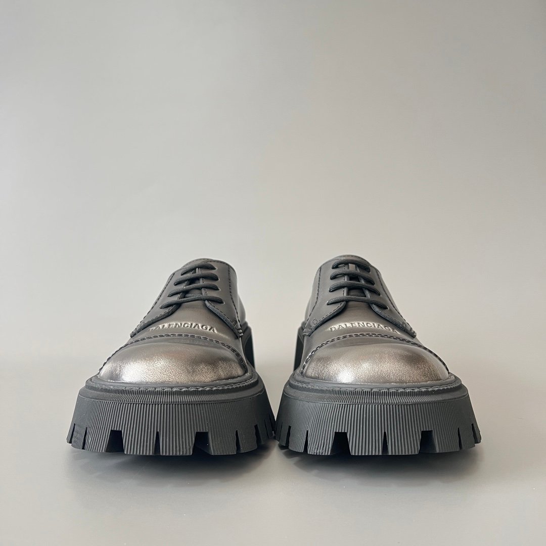 AuroraCustom Balenciaga Tractor Series Hand-Brushed Premium Leather Heavy-Platform Derby Shoes (Men's Edition) - Image 2