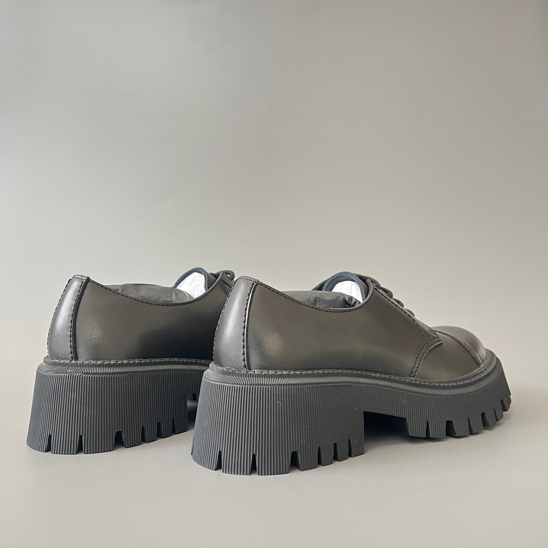 AuroraCustom Balenciaga Tractor Series Hand-Brushed Premium Leather Heavy-Platform Derby Shoes (Men's Edition) - Image 4