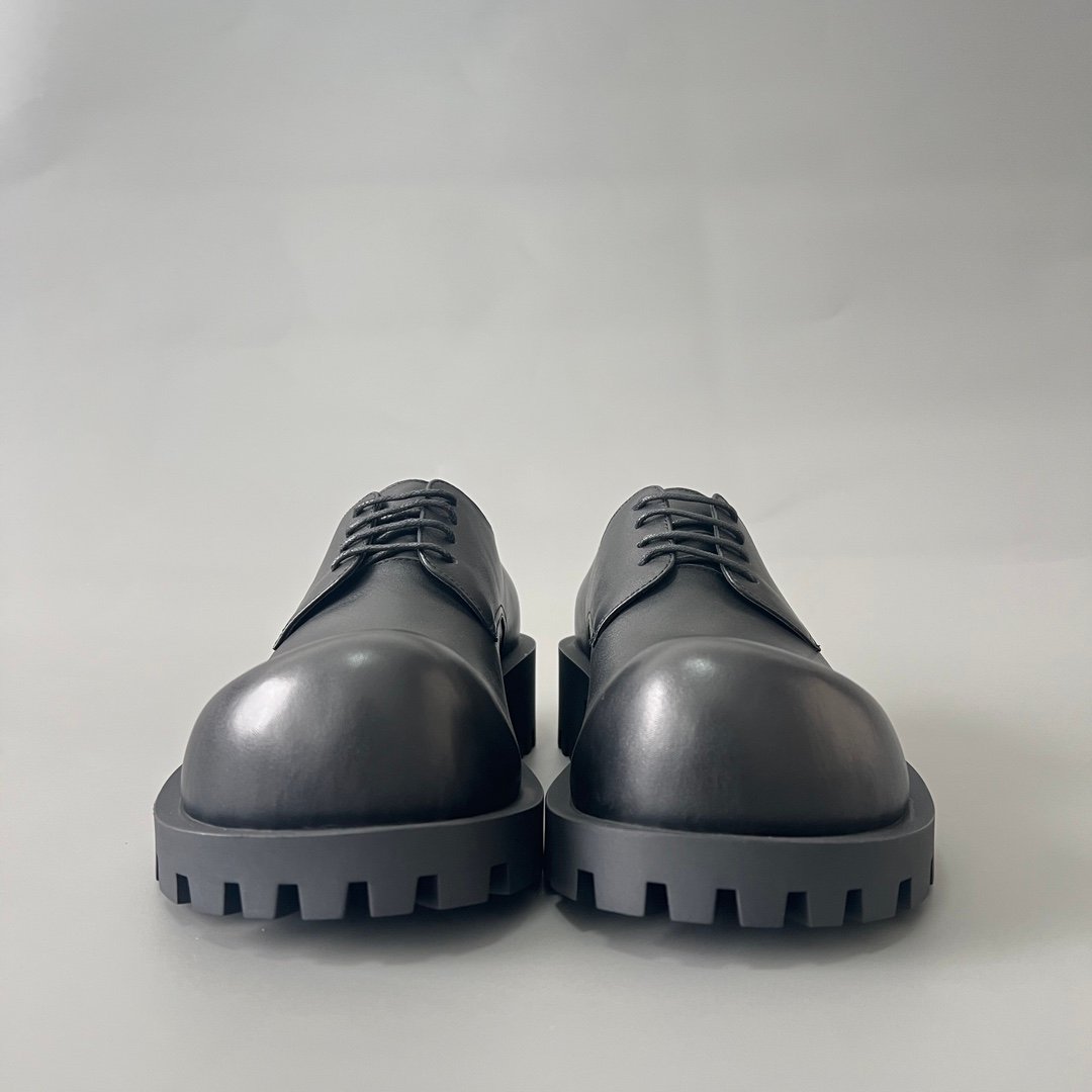 AuroraCustom Balenciaga Sergent Series Matte Textured Premium Leather Statement Derby Shoes (Men's Edition) - Image 2