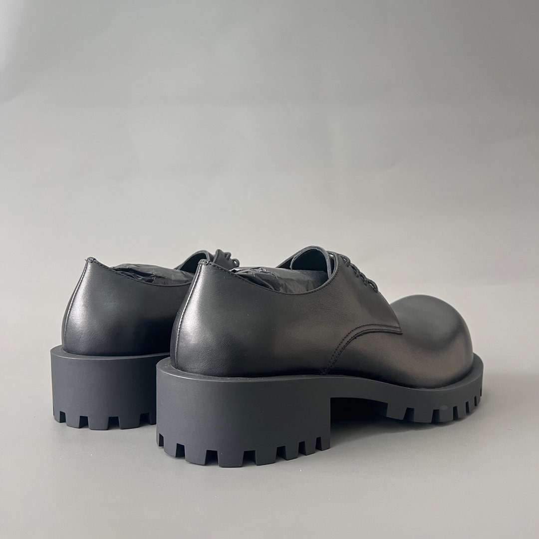 AuroraCustom Balenciaga Sergent Series Matte Textured Premium Leather Statement Derby Shoes (Men's Edition) - Image 4