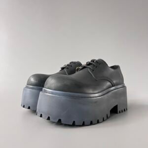 AuroraCustom Balenciaga Strike Venom Series Charm-Adorned Heavily Distressed Matte Leather Platform Derby Shoes (Men's Edition)