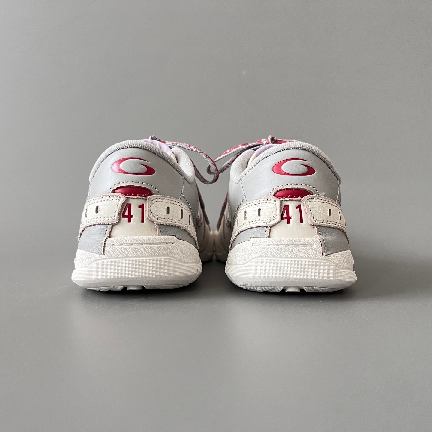 AuroraCustom Balenciaga Hamptons Series Vintage White & Slate Grey with Red Script Lifestyle Sneaker (Unisex Edition) - Image 5