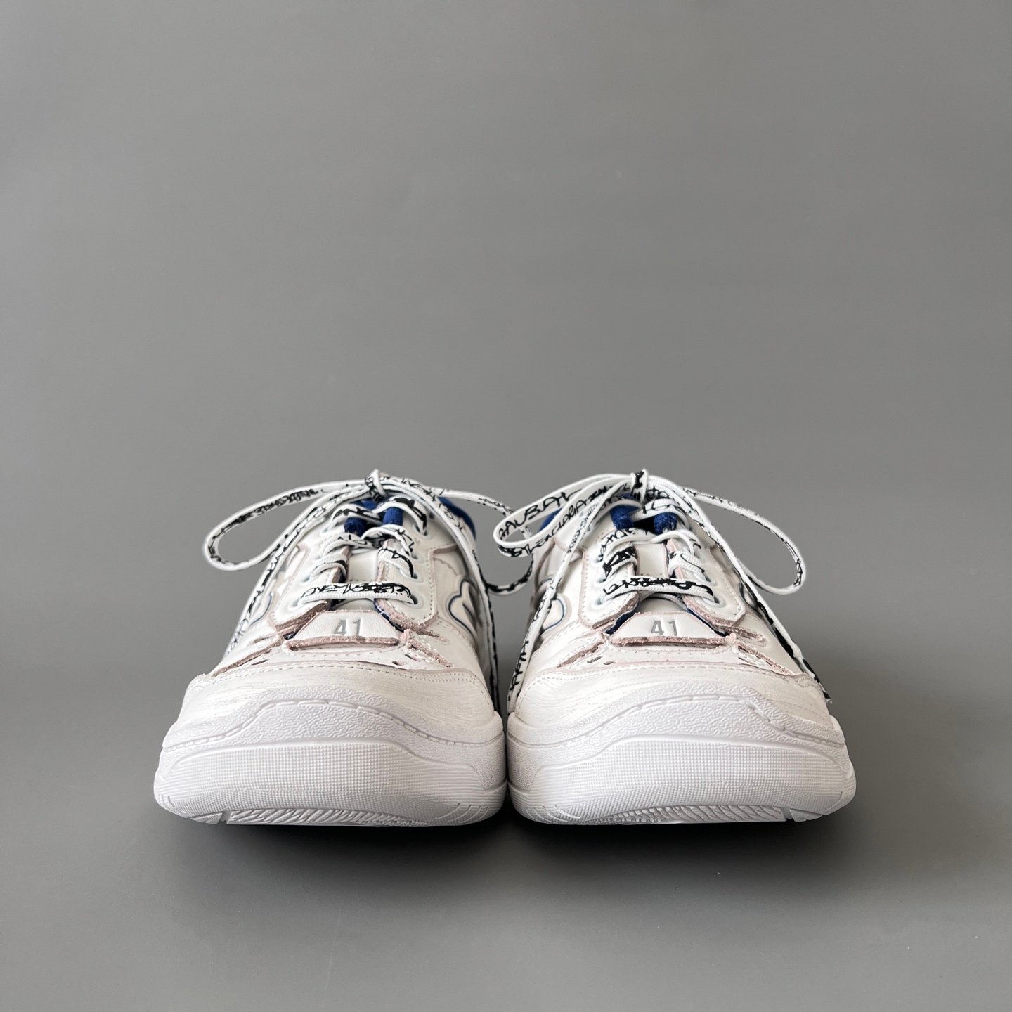 AuroraCustom Balenciaga Hamptons Series Pristine White & Royal Blue Lifestyle Sneaker (Unisex Edition) - Image 2