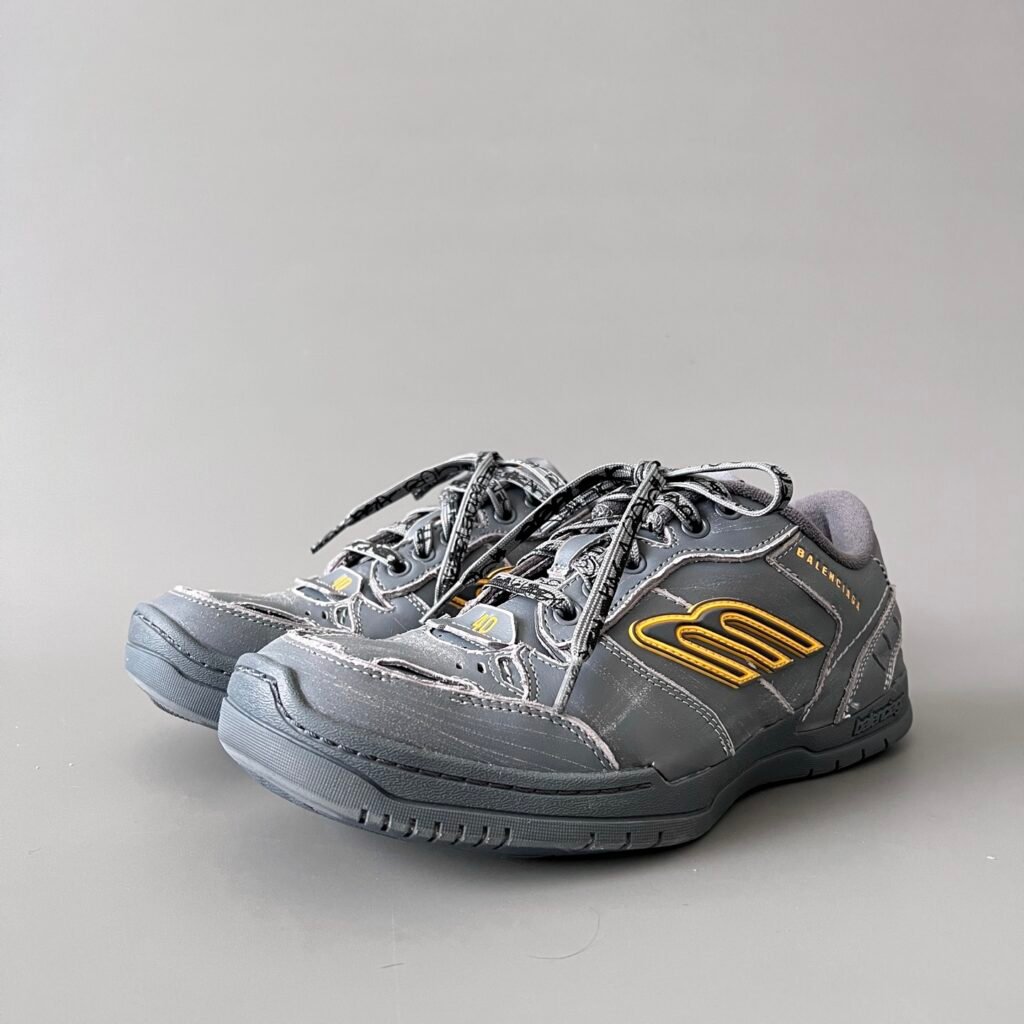 AuroraCustom Balenciaga Hamptons Series Distressed Slate Gray Low-Top Lifestyle Sneaker (Unisex Edition)