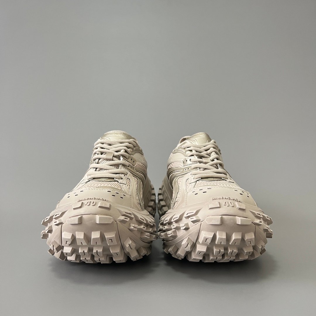 AuroraCustom Balenciaga Defender Series Monochromatic Beige Tan Avant-Garde Luxury Heavy-Platform Tyre Sneakers (Unisex Edition) - Image 2