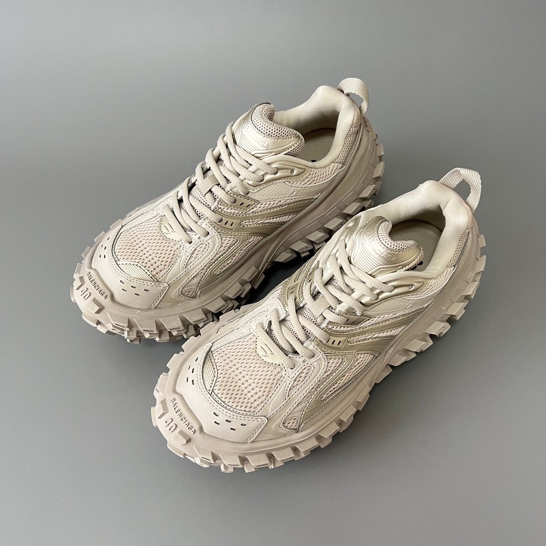 AuroraCustom Balenciaga Defender Series Monochromatic Beige Tan Avant-Garde Luxury Heavy-Platform Tyre Sneakers (Unisex Edition) - Image 8
