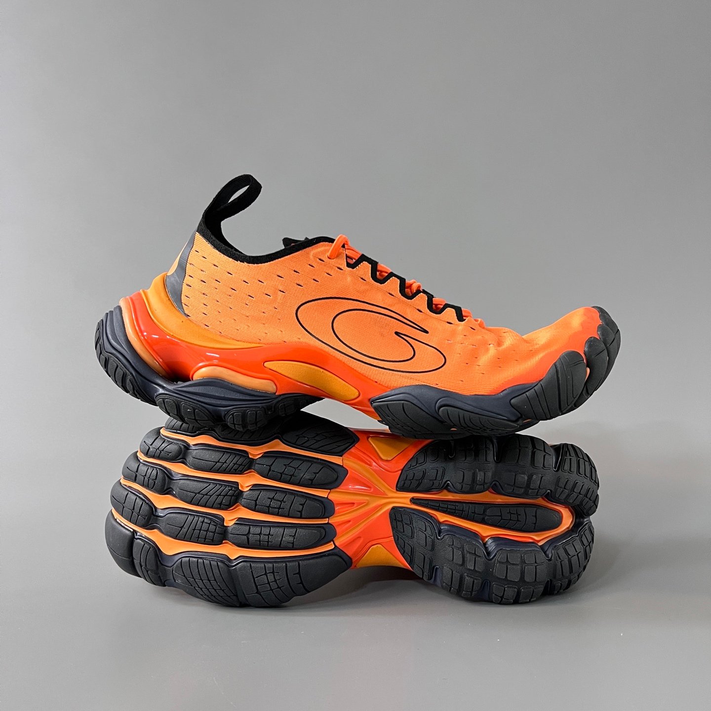 AuroraCustom Balenciaga 25SS Reptile Series Five-Toe Tech-Mesh Kinetic Sneakers (High-Vis Orange Edition) - Image 6