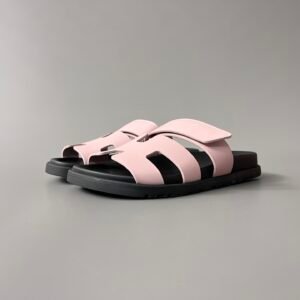 AuroraCustom Hermès Chypre Series Smooth Calfskin Technical Sandals (Blossom Sakura Pink & Stealth Black Edition)