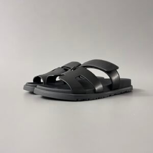 AuroraCustom Hermès Chypre Series Matte Calfskin Technical Sandals (Triple Stealth Black Edition)