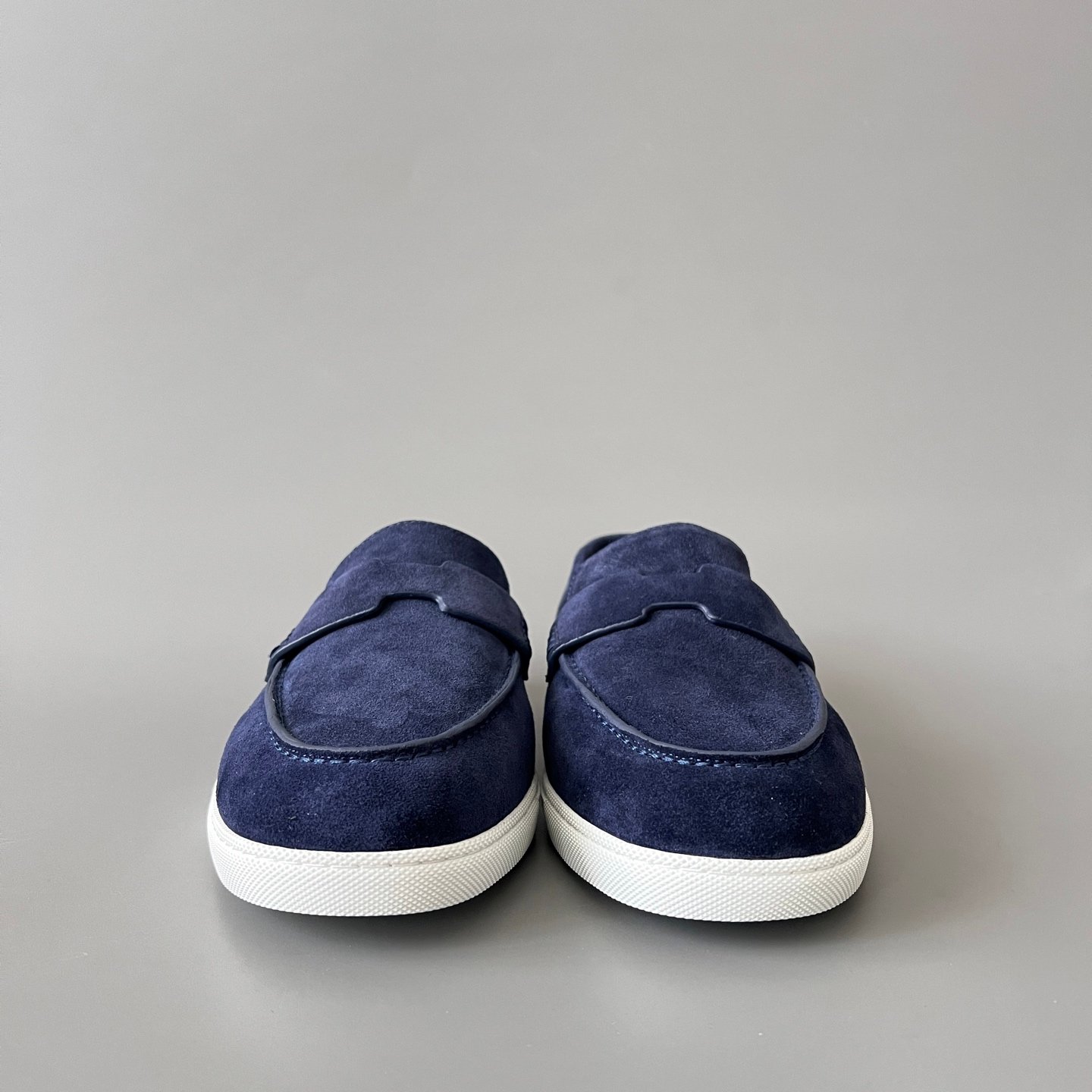 AuroraCustom Hermès Job Series Suede Loafers (Deep Marine Navy Suede & White TPU Sole Edition) - Image 2