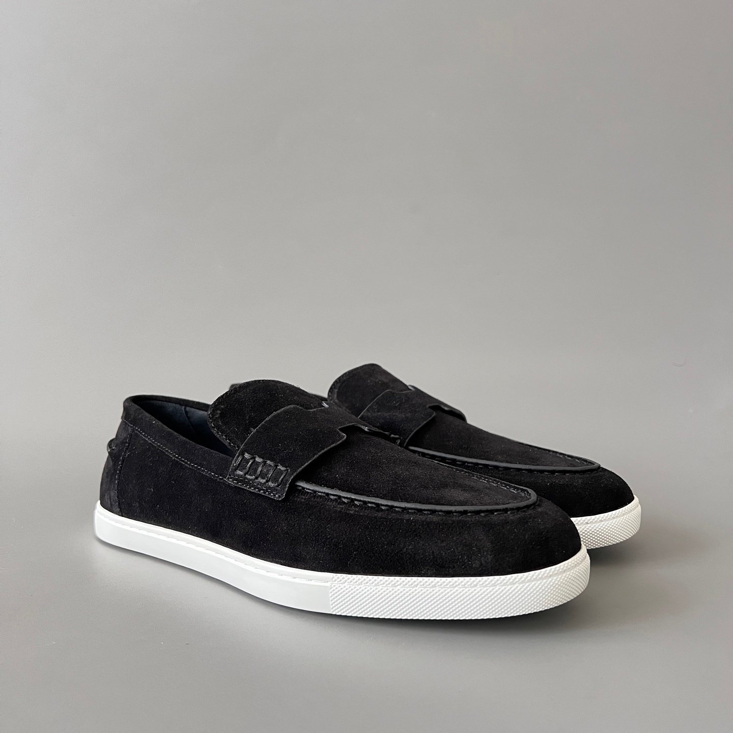 AuroraCustom Hermès Job Series Suede Loafers (Stealth Black Suede & White TPU Sole Edition) - Image 3