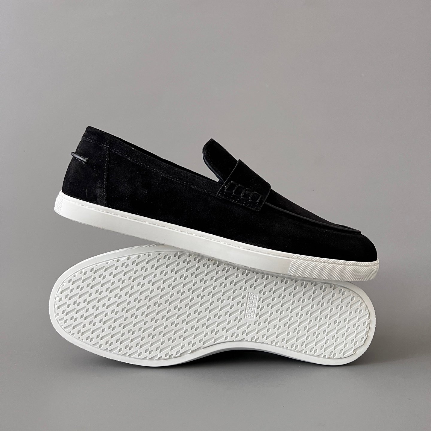 AuroraCustom Hermès Job Series Suede Loafers (Stealth Black Suede & White TPU Sole Edition) - Image 6
