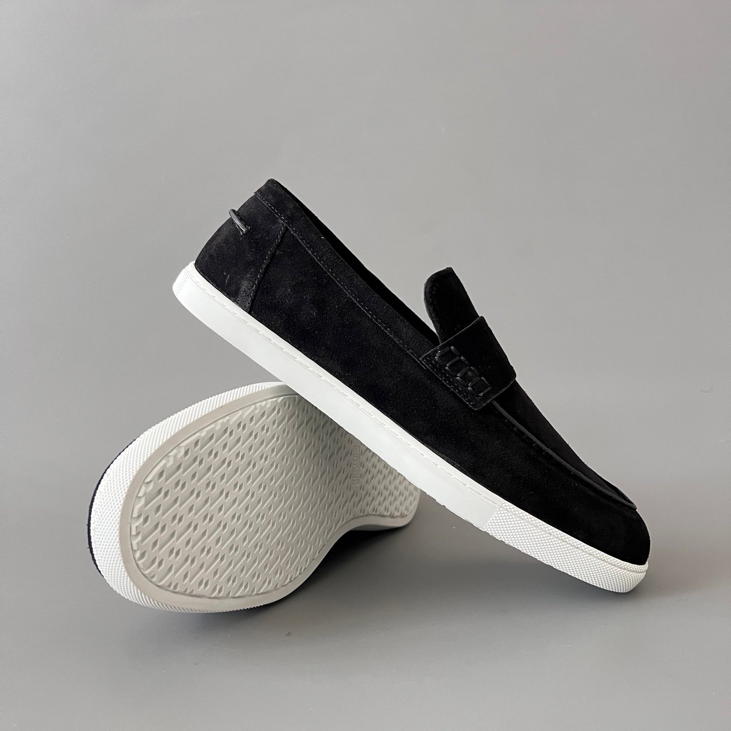 AuroraCustom Hermès Job Series Suede Loafers (Stealth Black Suede & White TPU Sole Edition) - Image 7