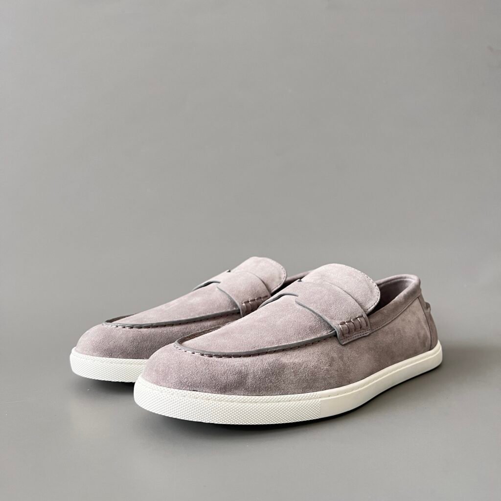 AuroraCustom Hermès Job Series Suede Loafers (Earthy Taupe Suede & White TPU Sole Edition)