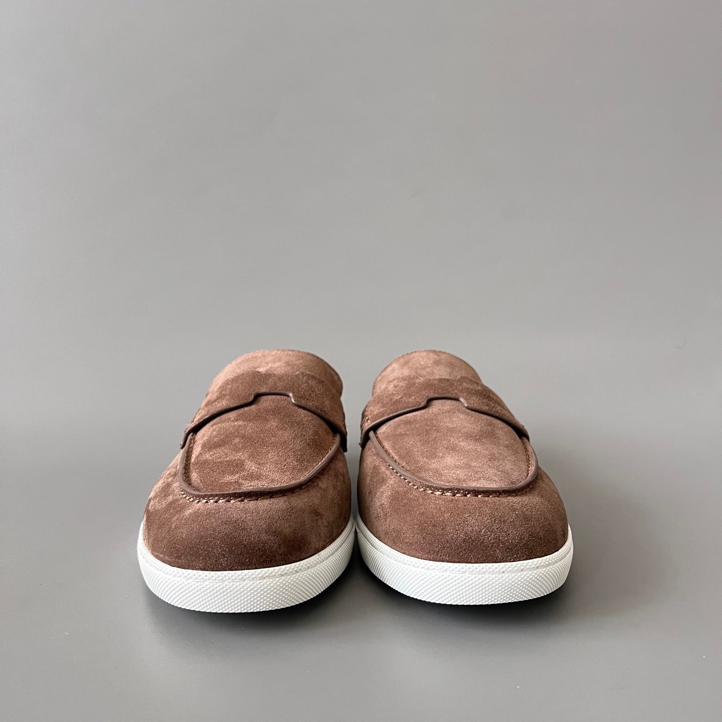 AuroraCustom Hermès Job Series Suede Loafers (Classic Chestnut Suede & White TPU Sole Edition) - Image 2